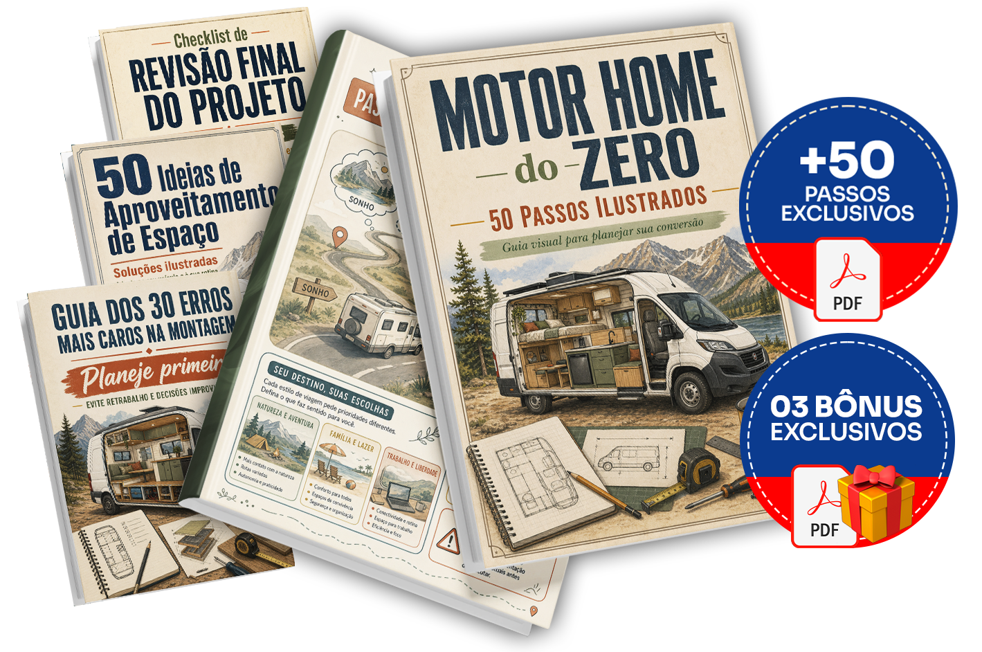 Plano Completo do Motor Home do Zero com os três bônus exclusivos